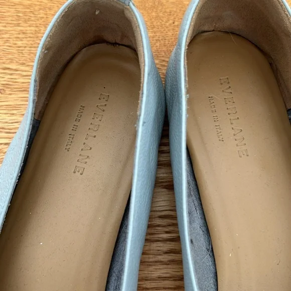 Everlane Day Glove Light Blue Leather Ballet Flats 8 - Picture 2 of 5